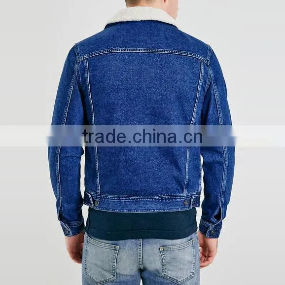 Blue Washed Men Winter Jacket With Fur Collar Windbreak Wholesale photo-2