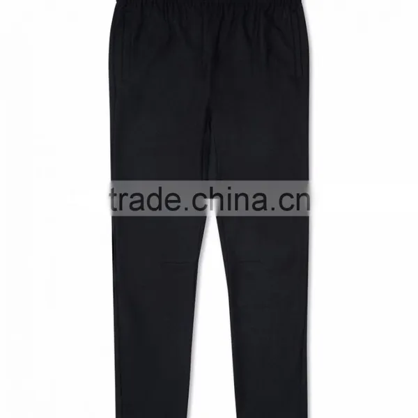 Custom 100% Black Straight Leg Smart Joggers Looser Fit Sweater Pants With Double Pocket Sides For Men Wholesale photo-3
