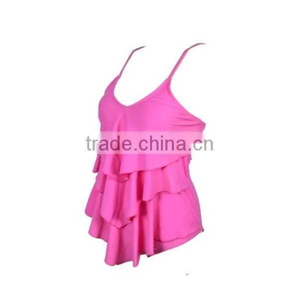 Wholesale Ladies Beautiful High Cut Sexy Pink One Piece Bathing Suits photo-3
