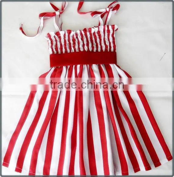 Manufacturer Baby Stripe Frock Bowknot Children's Frilly Elegant Dresses photo-3