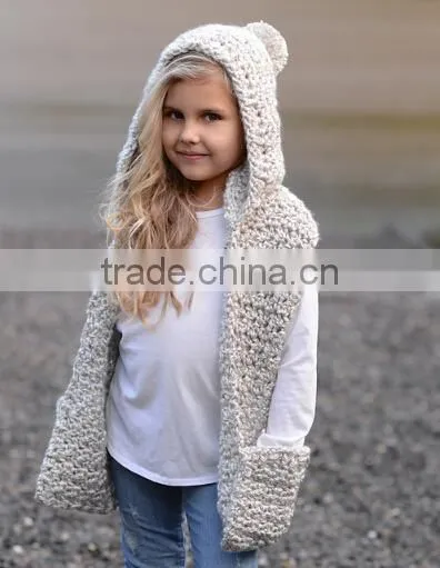 Wholesale Fashion Knit Scarf With Pockets Baby Scarf photo-2