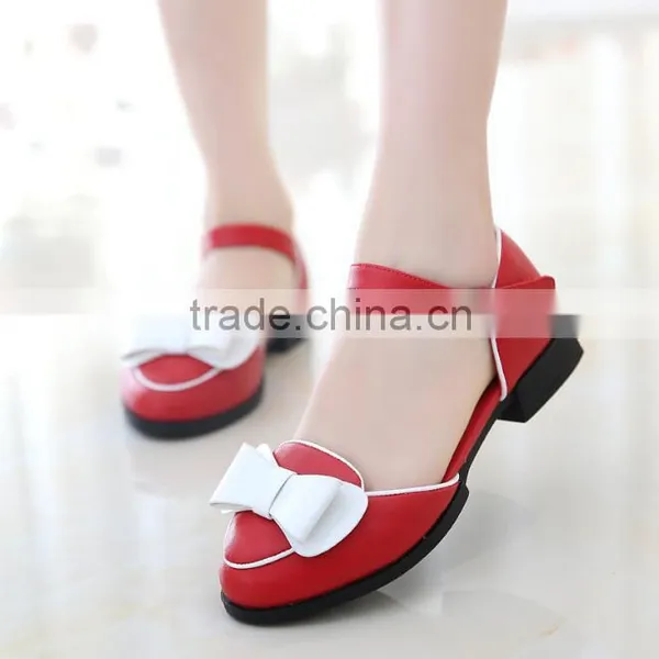 Zm50133b Summer Fashion pu Leather Sandal Girls New Design Kids Shoe With Bowknot photo-3