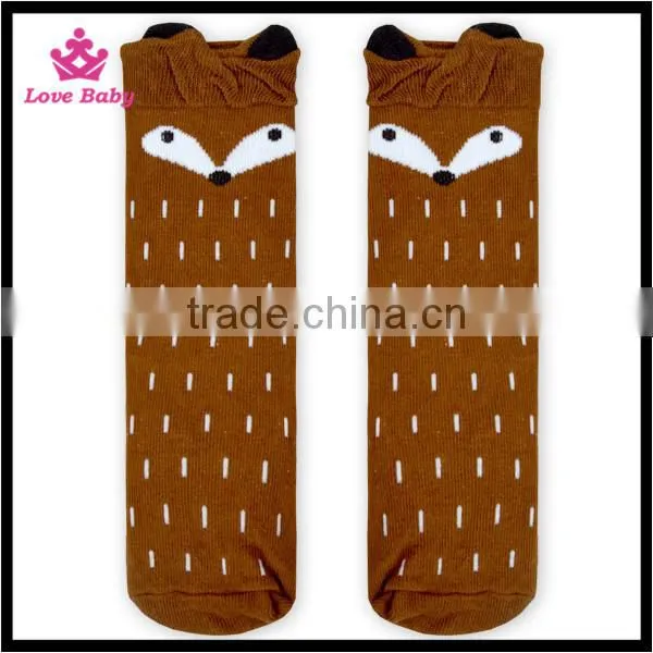Gray Fox Socks Knitting Cotton Warm Winter Kids Sassy Leg Warmers Wholesale photo-3