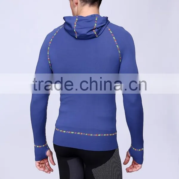 Custom Compression t Shirt Hoodie Sports Mens Seamless Gym t Shirt photo-2