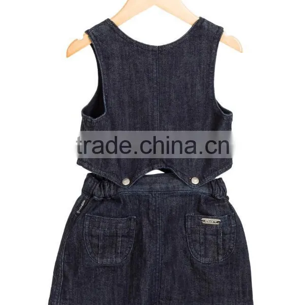 Wholesale Kids Girls Detachable Denim Dress Baby Clothes New Design Baby Girls Cusual Dress photo-2