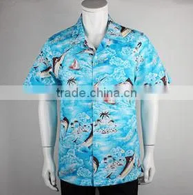 Skyblue wholesale cotton men aloha shirt hawaiian shirts