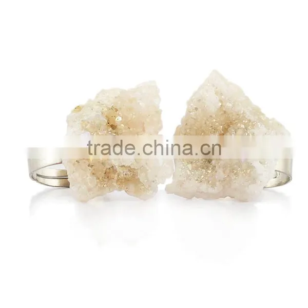 Raw Crystal Natural Stone Irregular Pendant Ring photo-6