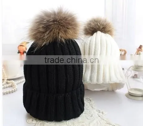 Hot Sell Real Raccoon Fur Fur Pom Poms for Hat
