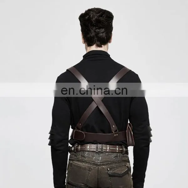 Punk Rave Men's Steampunk Chest Harness With Pocket S-238 photo-3