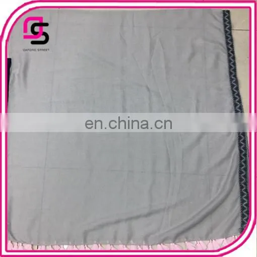 2017 Newest Fashion Shawl With Pink Tassels Simple Plain Dyed All-macth Sunscreen Scarf for Ladies