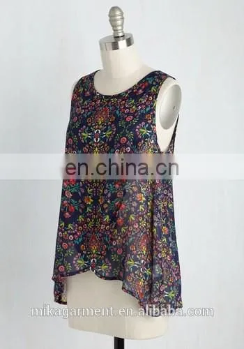 MIKA2323 Sleeveless Floral Printed Tank Top
