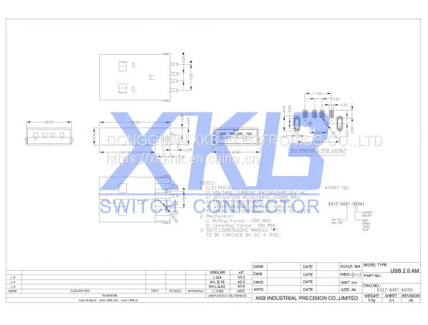 Cross-border Supply 180 Degree Mini USB Socket photo-2