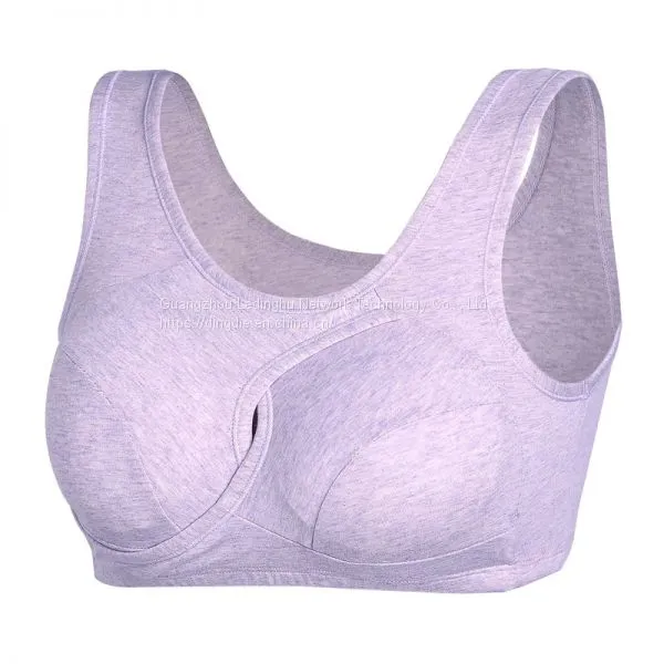 Pure Cotton Without Steel Ring Anti-extension Sagging Sleep Nursing Bra Bra Vest Gathering Pregnant Women Postpartum Breastfeeding Underwear photo-5