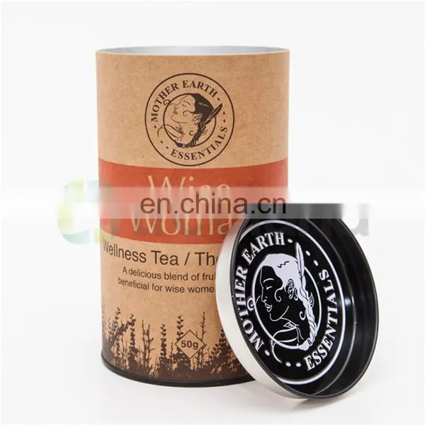Custom Printing Brown Kraft Paper Cylinder Box for Packaging photo-4