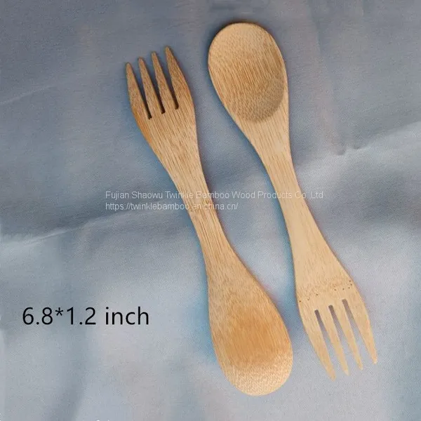 Bamboo Spork Wholesale Bamboo Spoon Bambu Fork From China Twinkle Bamboo photo-2