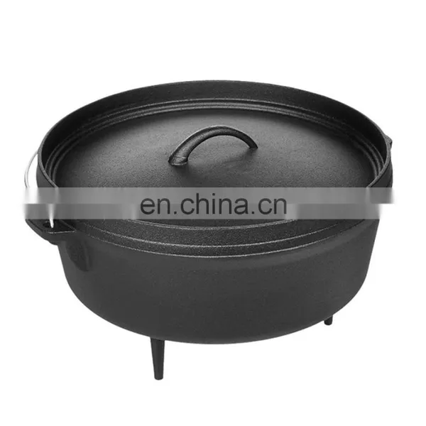 Export Cast Iron Stew Old-Fashioned Traditional Cast Iron Stew Dutch Double Ear Soup Uncoated Non-Stick Pot photo-4