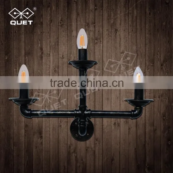 Antique Style Bar Decorative Water Pipe Wall Lamp With Edison Light Bulb photo-3