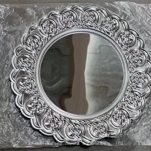 Wholesale 13-Inch Unique Gold Plastic Charger Plates With Mirror For Wedding Dinner Plates photo-2