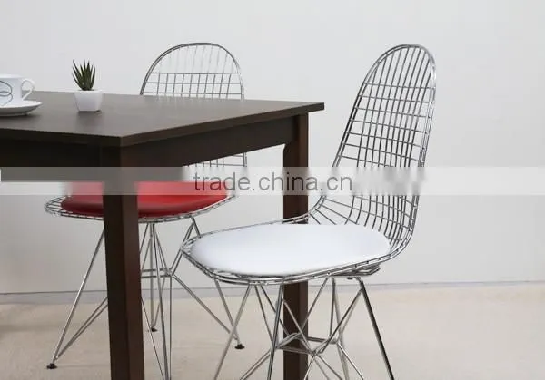 Famous Design DKR Wire Chair With Soft Seat Pad Dining Chair photo-4