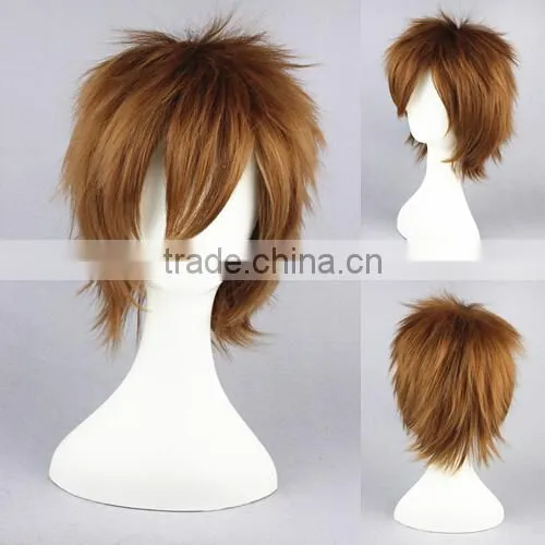 High Quality 35cm Short Straight Naruto Wig Sabaku no Gaara Brown Wig Cosplay Synthetic Anime Wig Cosplay Hair Wigs photo-2