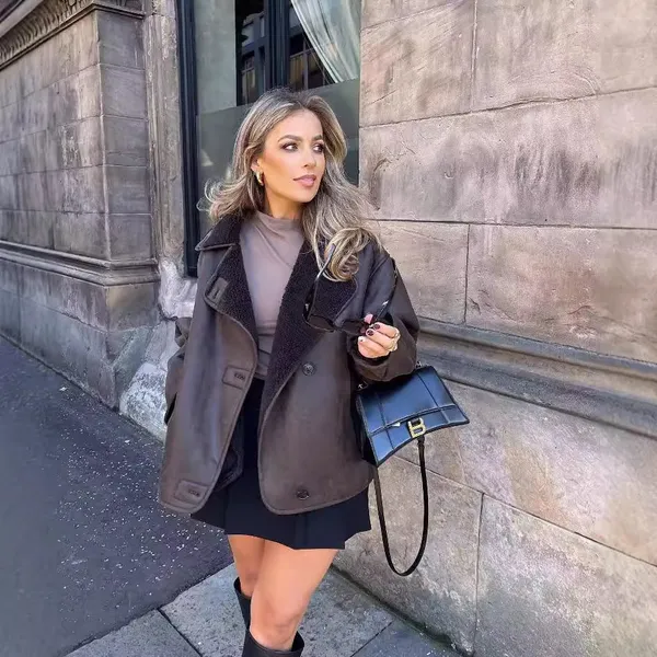 New Autumn and Winter Fashion Women's Casual Versatile Double-sided Loose Jacket Jacket photo-2