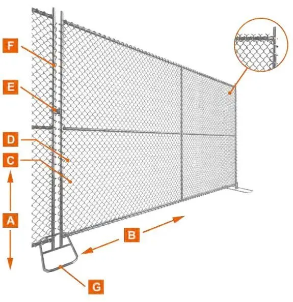 High Quality Galvanized 6X12 Chain Link Temporary Fence Panels for America ECO FRIENDLY photo-6