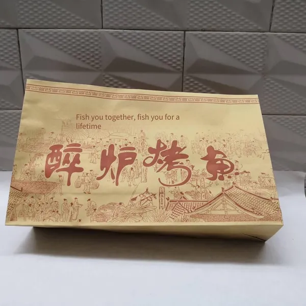 Custom-made Kraft Paper Bags for Mekong Grilled Fish, Hanging Oven Grilled Fish, and Charcoal Grilled Fish. Ready-made Hand-held Bags With Oil-absorbing Paper for Wrapping Fish photo-4