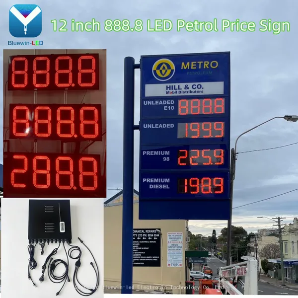 IP65 High Bright 7 Segment LED Fuel Price Sign Outdoor Waterproof Petrol Price Display for Australian Service Station