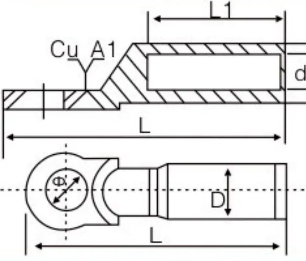DTL-2 Bimetallic Copper Aluminum Cable Lug Crimp Wire Terminal Connector for Aluminum Cable Connection photo-5