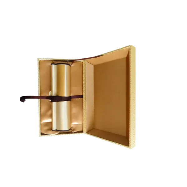 22*300cm Xuan Paper Hand Scroll for Painting Calligraphy Artwork Golden Color Fret Fine Linen Cambric Box Gift Package Set photo-5
