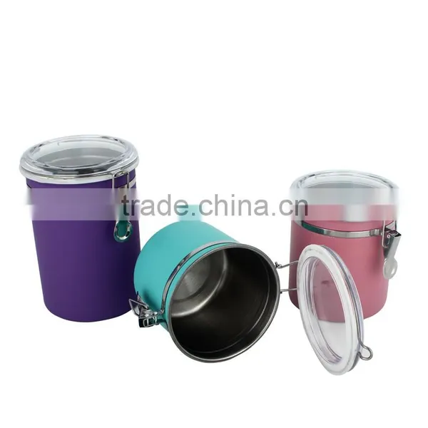 Silicone Color Nice Looking Food Storage Canister Metal Food Canister Set photo-3