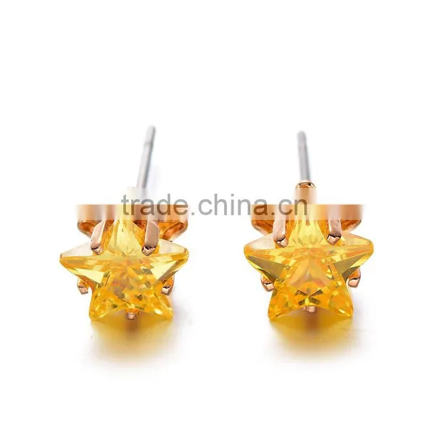Newest 5 Pairs White and Yellow Zircon Jewellery Earrings Sets For Party Girls photo-5
