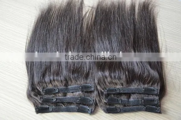 2015 Hot Selling Double Drawn Thick Ends Clip In Hair Extension photo-3