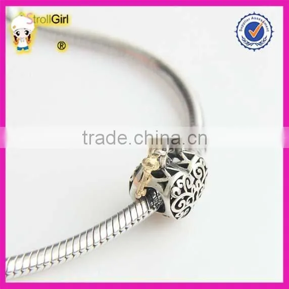 Love Heart Charm 925 Sterling Silver Key and Lock Charm Beads Jewelry Finding photo-4