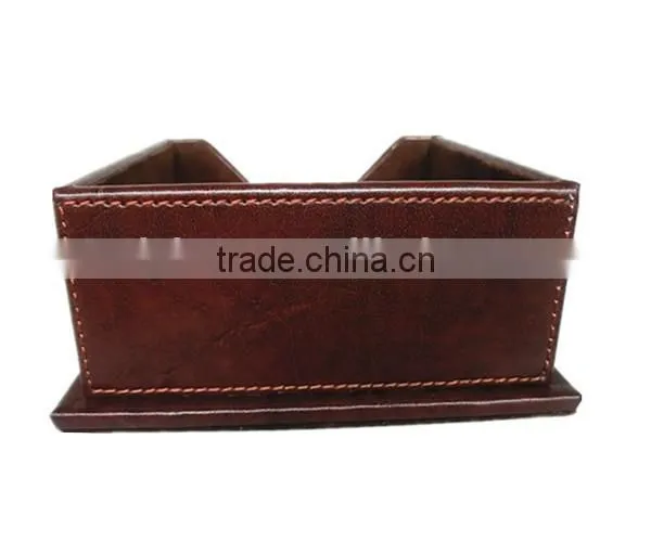 Dark Brown Good Quality Handmade Flannelette Inside Custom Leather Paper Holder photo-3
