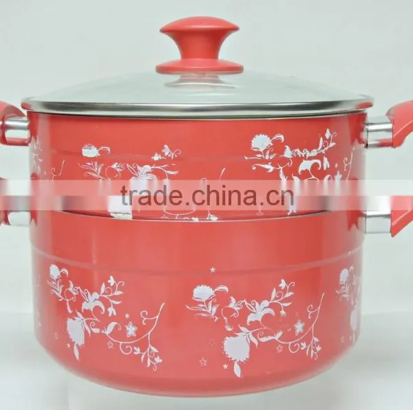 Customized Flower Decal Multi-purpose Food Steamer With Induction Bottom photo-2