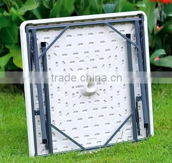 Hight-adjustable Square Dining Room HDPE Plastic Folding Table photo-2