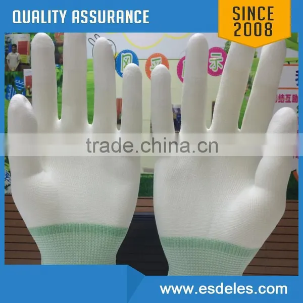 Hot Sale ESD Clean Fabric pu Dotted Safety Glove photo-2
