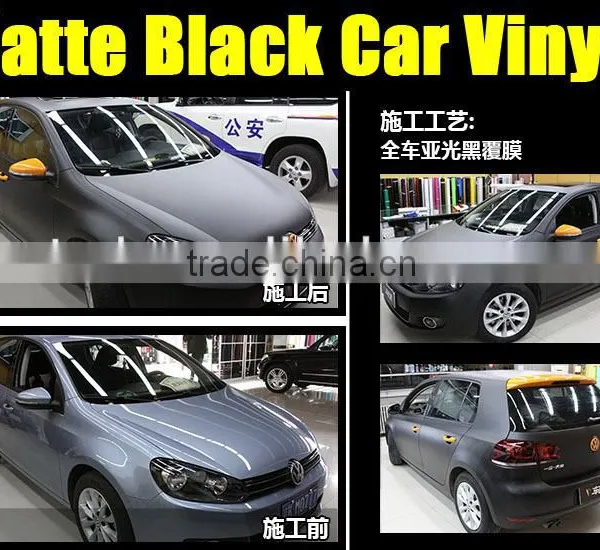 Hot Selling Matt Black Vinyl With Good Flexible for Car Body Decoration, Matt Black Car Sticker 1.52*30meter Each Roll photo-6
