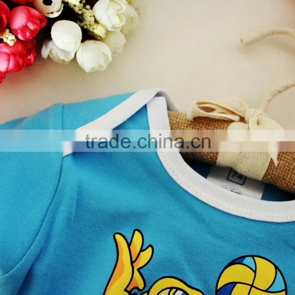 100% Cotton Blue Baby Boy Clothes Infant Boys Bodysuit photo-2