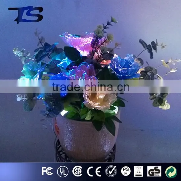High Quality and Have CE and ROHS Floor Color Change Led Fiber Optic Flowers With Ceramics Pot for Sale . photo-5