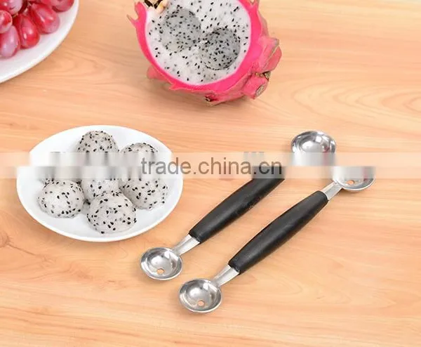 Stalinless Steel Dual Double Melon Baller Scoop Fruit Spoon Ice Cream Dessert Sorbet Tool Kitchen Gadgets Accessories photo-2