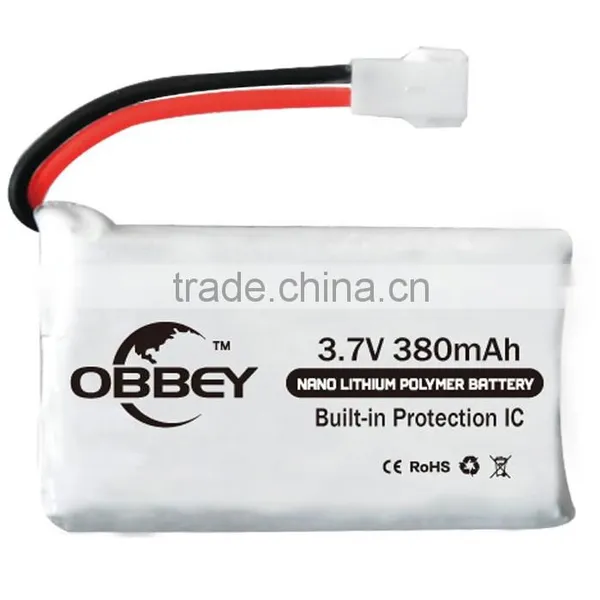 1S1P 3.7v 380mAh Lithium Polymer Battery for RC Drones photo-2