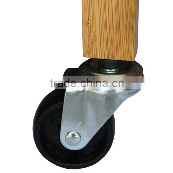 100% Eco-friendly Bamboo Utility Food Cart Foldable Kitchen Cart With Knife Block Kitchen Trolley photo-3