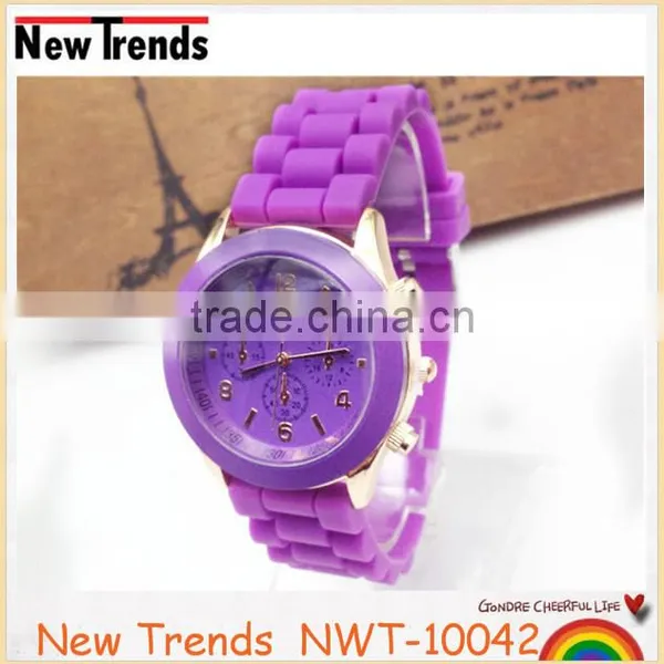 Ladies Quartz Select Fashion Custom Made Cheap Colorful Silicon Rubber Watch photo-4