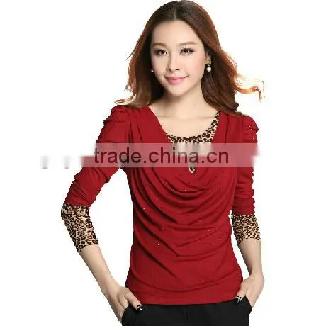 Fashion Leopard Print Women T-shirt / Leopard Print T-shirt