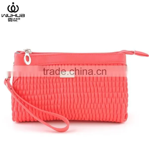 With 25 Years Manufacture Experience WUHUA Woven pu Cosmetic Bag for Ladies With Handle photo-3