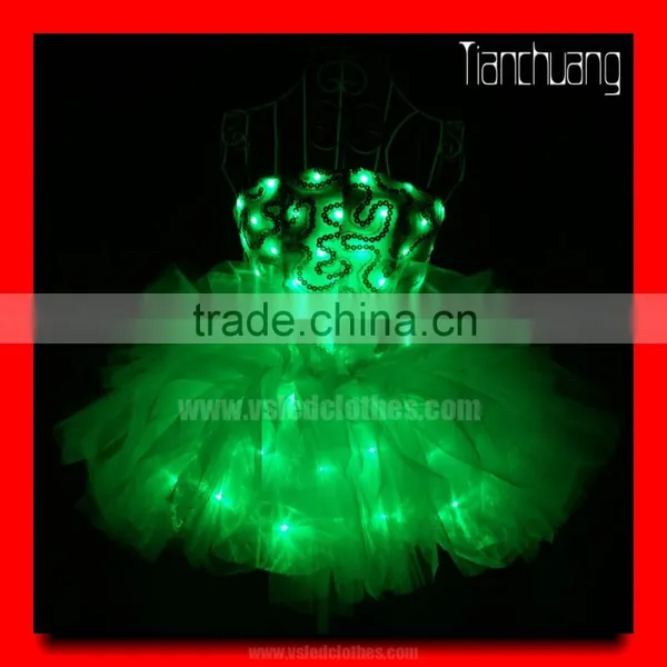 LED Ballroom Dancing Dresses Girls, Remote Control Modern Girls Dresses photo-3