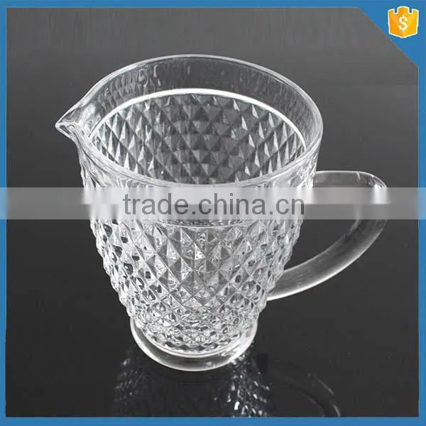 Clear Glass Water Pitcher With Rhombus Design photo-4