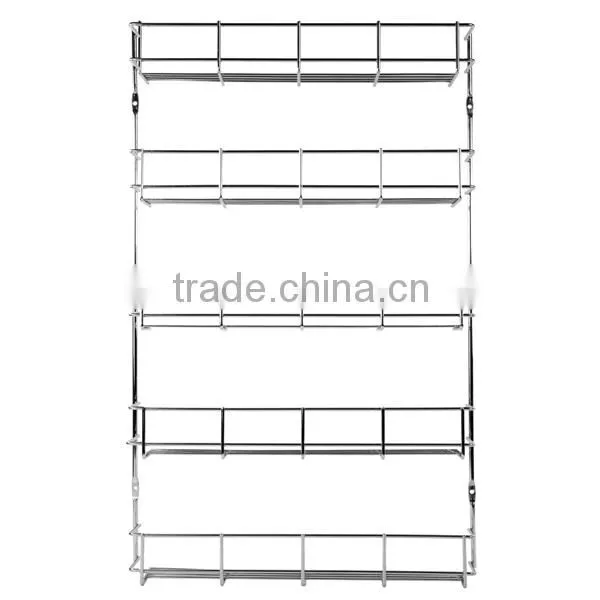 Chrome Wire 5 Tiers Kitchen Cupboard Wall Mountable Spice/Herb Rack photo-2